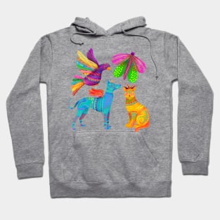 Alebrijes watercolor set dia de muertos Hoodie